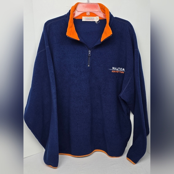 Nautica Other - VTG Nautica Competition 1990'S Men's Quarter Zip Fleece Size Large Blue Orange